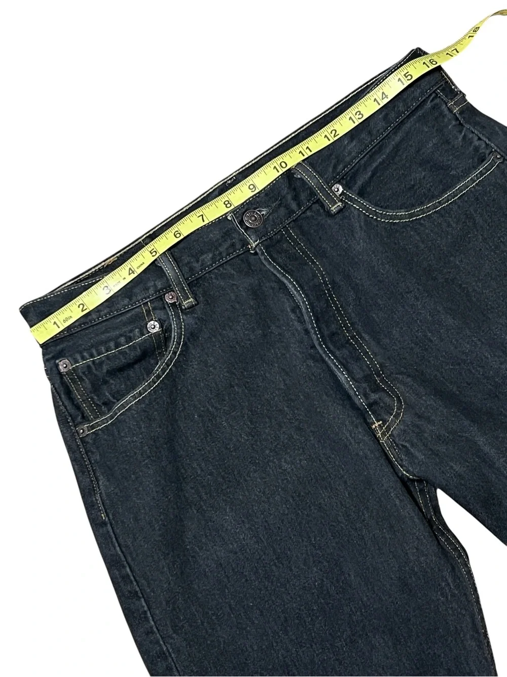 Levis 501 Button Fly Jeans Black Actual 32 x 31 Straight Leg Men's Unisex Preppy